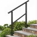 Hand Rails for Outdoor Steps, 2 to 3 Steps Stainless Railing for Stairs, Hold-Tight Handrails for Seniors & Kids,Outdoor Stair Railing for Concrete Brick Wooden Stairs,Black Rail for Porch,Deck,Garden