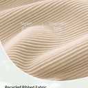 ODODOS Seamless Square Neck Tank for Women Ribbed Soft Sleeveless Longline Crop Tops (Beige, L)