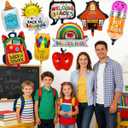 9Pcs Back To School Balloons Schoolbag Crayon Pencil Balloons First Day of School Balloons for Welcome Back To School Decorations Supplies