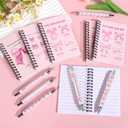 Wxiben Pink Bow Spiral Notebooks Set 12 Pieces Coquete Bow Journal with Inspirational Bible Ballpoint Pens Christian Scripture Prayer Hardcover Notebook Gifts for Women Office School Church Supplies