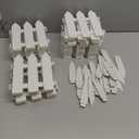 PLULON 24 Pieces Garden Fence with 24 Pieces Fence Insert White Plastic Fence Garden Picket Fence Edgings Lawn Flowerbeds Plant Borders Decorative Garden Yard