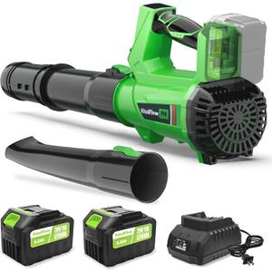 Cordless Leaf Blower with 2 6.0Ah Batteries and Charger, 540CFM/170MPH Battery Powered Leaf Blower, 6 Speeds, Lightweight Electric Leaf Blowers for Lawn Care, Patio, Dust and Leaves Cleaning 2025 (Green)