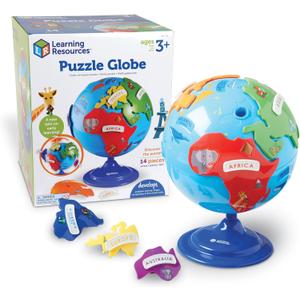 Learning Resources Puzzle Globe - Earth Montessori Toys, Preschool Classroom Must Haves, STEM World Puzzles, Educational Geography Games, Fine Motor Skills, Gifts for Boys and Girls