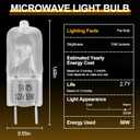 6912A40002J Microwave Halogen Light Bulb 120V 50W G8-2 Pack, for LG Kenmore LMV2031ST LMV2031BD 83543 etc(Replaces 2025028 AH3610037)