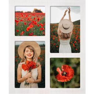 YESKAY Picture Frame Collage 4x6 and 4x4 Photos Display, 4x6 Multiple Photo Collage Frames with Tempered Glass, Family Picture Frames Photo Frame Wall Decor or Tabletop, Rustic White