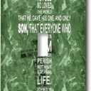 3dRose lsp_29089_1 John 3 16 Bible Verse in The Form of a Cross Reflected on Green Granite Print Toggle Switch, Multi-Color