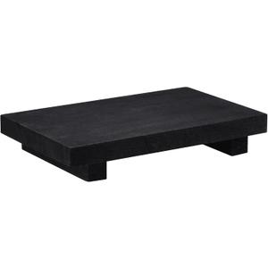 Nuogo Wood Riser Tray Soap, Stand Soap Tray for Kitchen Sink, Wood Pedestal for Kitchen Counter Sink Stand Decorative Rustic Bathroom Dishes Plant Bottles Candles Display(9 x 6 Inch,Black)