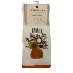 Homewear Embroidered Hand Towels - Family, 2 pk 
