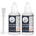 2pcs Fray Stop for Fabric, Prevents Textile from Wearing and Unraveling Includes Precision Applicator Brush, Premium Clear & no fray Fabric Glue for DIY Sewing Crafts, Gift for Handicraft Enthusiasts