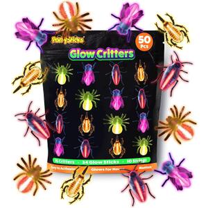 Glow Critters and Halloween Trick or Treat Glow Skeletons and Pumpkins - Glow Sticks Party Favors - Glow in The Dark Party Supplies