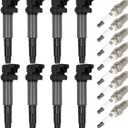 ECCPP UF522 8 ignition coils with 8 iridium Spark Plugs 7092,coils packs,for BMW 545i 645Ci 745i 745Li X5 Morgan Aero 8,UF522 CU1171 IIS063