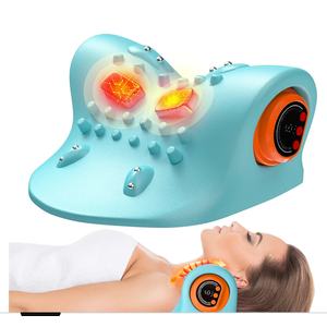 snawowo Cervical Neck Massager with Heat, 3 in 1 Portable Massager & Shoulder Relaxer Traction Stretcher for Pain Relief and Muscle Relaxation