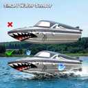 Shark RC Racing Boat for Kids and Adults, 2.4GHz High-Speed, Dual Batteries | 50-Minute Runtime, Waterproof Racing Design, Fast RC Water Toy for Kids Ages 8-12, Ideal for Pools, Lakes, and Outdoor Gifts.