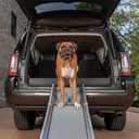 PetSafe Happy Ride Compact Telescoping Dog Ramp | Most Compact Size, Extends 28-70 in for Most Vehicles, Rubber Feet, Side Rails, Safety Latch, Supports Dogs up to 300 Lb