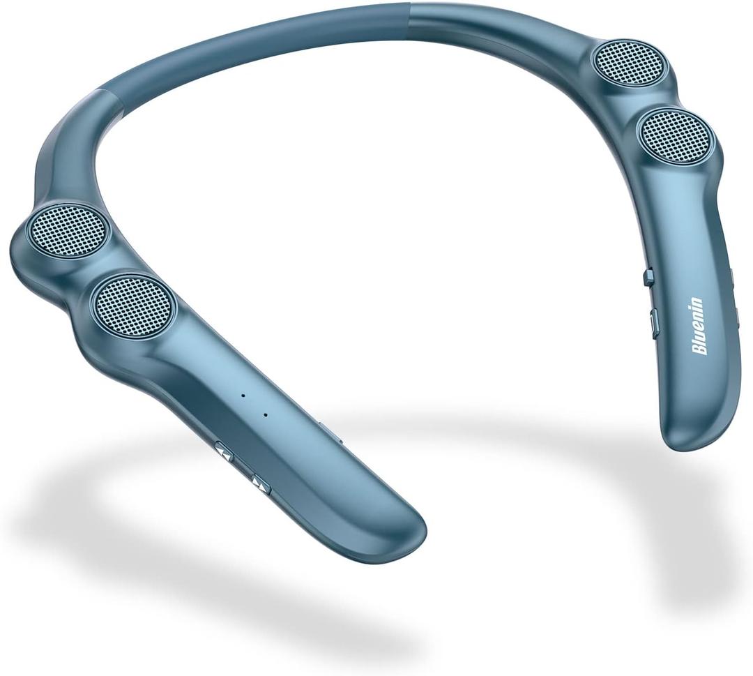 Gardway Neckband Bluetooth Speaker, Wireless Wearable Speaker w/lightest 78g Weight, High Fidelity 3D Stereo Sound, 12 Hrs Playtime, Portable Speakers w/Built-in Mic for Home, Office and Outdoors