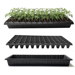 RooTrimmer 10 Pack 1020 Seed Starter Trays and 10 Pcs 72 Cell Plug Trays, Thick Durable Seedling Plastic Nursery Tray for TD538 1020 Tray Germination (10 Sets), 72 Cells-shallow