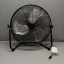 Amazon Basics 20" High Velocity Industrial Fan, Floor Fan, with 3 Speeds, Tilt Head, ETL-Listed Safety Compliance, Metal Housing/Blades, Ideal for Industrial/Commercial Space/Garage/Gym, 125W, Black