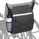 Wheelchair Bags, Wheelchair Backpack with Cup Holder, Wheelchair Bags to Hang on Back, Electric Wheel Chair Accessories, Large Storage Bag for Walker Rollator (black)