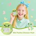 6 x Positive Cute Dinosaur Plush Toys, 3.5" Emotional Inspirational Support Dinosaur Plush with Positive Card, Funny Stuffed Animal Birthday Gifts for Women Men Her Friends Coworkers Colleges Graduation