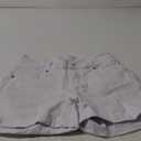 Romastory Womens High Waisted Jean Shorts Comfy Stretchy Workout Denim Shorts for Women (Small, White)
