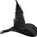 MCJC Witch Hat, Black Sparkle Tulle, Wide Brim,Halloween Costume Party Accessory