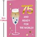 3 x OJsensai Funny 75th Birthday Card Gifts for Women Grandma，5x7inch | Cool 75 Year Old Bday Card for Mom Wife Nana，Heartfelt Inside Message，Idea for Party Decoration and Celebration，Pink Envelope