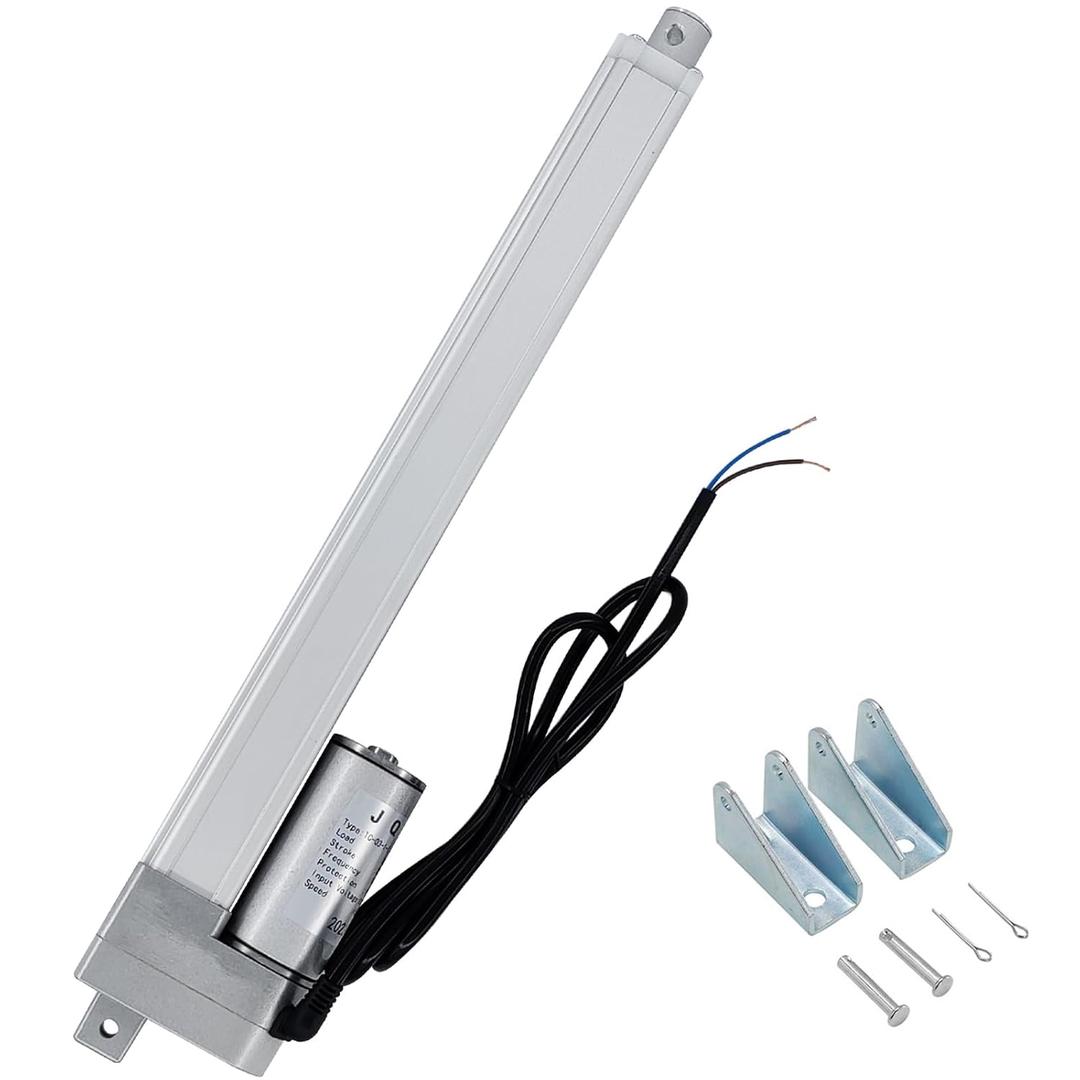 12 Inch Stroke 12V Linear Actuator 300N/66lbs Speed 1.77"/sec Electric Actuators with Mounting Bracket for Home Automation, Window Opener,Door Opener