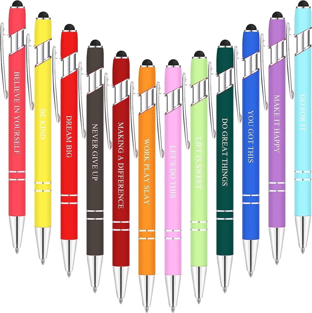 Motivational Inspirational Quotes Snarky Screen Touch Stylus Ballpoint Pens, Office Encouraging Scriptures