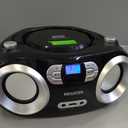 MEGATEK Portable CD Boombox with FM Stereo Radio, Bluetooth, USB Port, and Backlit LCD Display | CD-R/CD-RW/MP3-CD Compatible | AUX Input | Headphone Jack | Programmable CD Player - Black