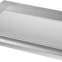 only fire Universal Stainless Steel Cooking Griddle, Flat Top Plate Insert with Grease Groove and Handles for Gas and Charcoal Grills, Tailgating, Camping and Parties, 23" x 16"
