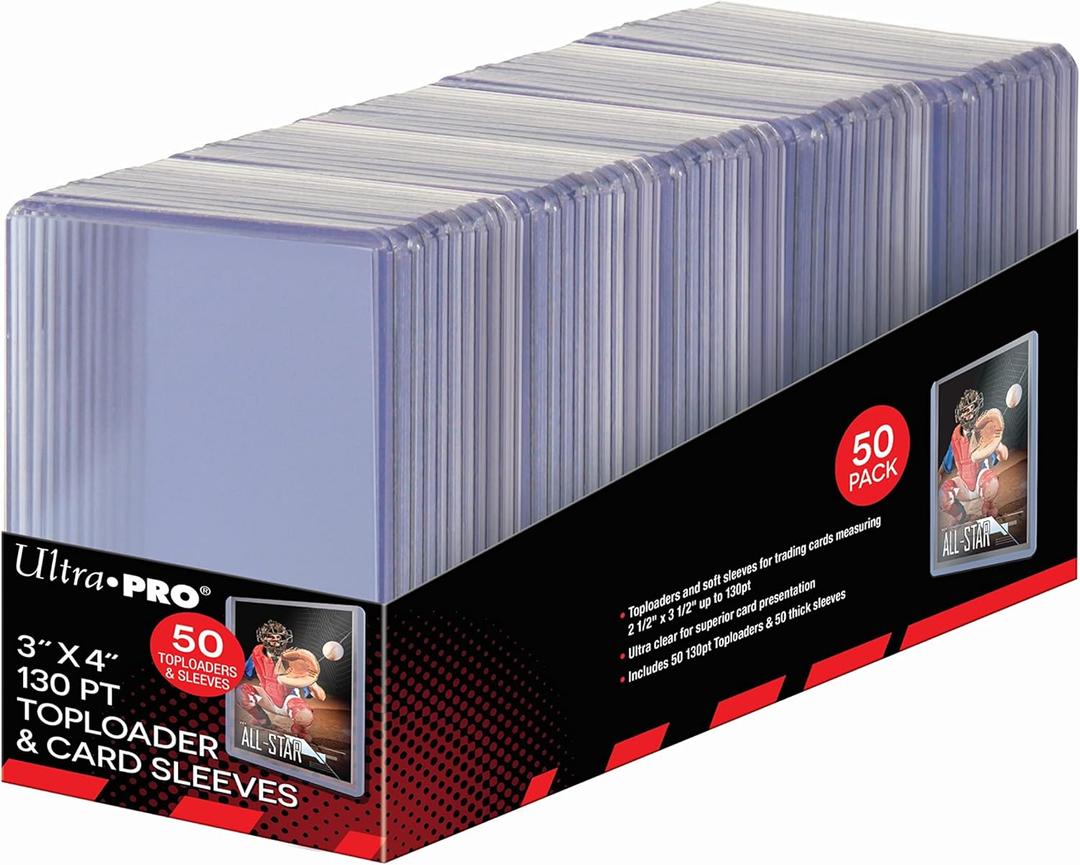 Ultra Pro 3" X 4" Super Thick 130 pt Toploader with Thick Card Sleeves (50 ct.)