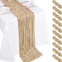 10 Pack Beige Cheesecloth Table Runner 17x108 Inch Boho Gauze Cheese Cloth Table Runners for Wedding Party Baby Shower Birthday Home Decor