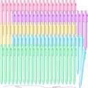 Thenshop 100 Pieces Retractable Black Gel Ink Pens 0.5mm Fine Point Writing Pens Pastel Office Supplies for Writing Journaling Taking Notes School Office