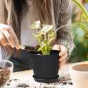 homenote Pots for Plants, 8 Pcs 7.5 Inch Plastic Planters with Multiple Drainage Holes and Tray - Plant Pots for All Home Garden Flowers Succulents, Matte Black