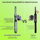 50 ft Guitar Cable, 20AWG 99.99% OFC - A Must for Long Instrument Cable, Nylon Braided Anti-Kinking Kevlar-Reinforced 1/4 TS Cord, Neutrik REAN Connector, Shielded Bass Cord for Fender Electric Guitar