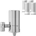 Waterdrop Water Filter for Sink Faucet, 360° Rotating Stainless Steel, NSF Certified Water Purifier for Kitchen Sink, 12 Months Long Lasting Tap Water Filter, Reduce Chlorine, 4 Filters