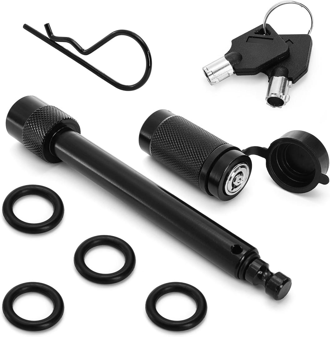Elsjoy 5/8" Trailer Hitch Lock with Extra Long 4-1/2" Span, Locking Hitch Pin for 3 Inch Receiver with Anti-Rattle O-Rings for Trailer, Truck, Car