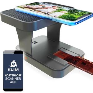 KLIM K2 Mobile Film Scanner 35mm - Free APP - New Version - Positive & Negative Converter, Slide & Photo Digitizer, 35mm Color Developing Kit Essential - Top Choice for Preserving Old Photos (Black)