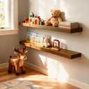 Emaraly Floating Shelves for Wall,Wall Shelves for Decor Storage,Display Shelving 36 inch Set of 2,Wall Mounted Wood Shelf for Bedroom,Living Room,Bathroom,Kitchen,Brown (2pcs,Brown)