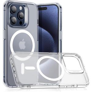 ESR for iPhone 15 Pro Case, Compatible with MagSafe, Shockproof Military-Grade Protection, Scratch-Resistant Back, Magnetic Phone Case for iPhone 15 Pro, Classic Hybrid Case, Frosted Clear