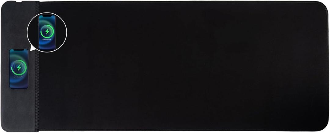 15W Large Gaming Mouse Pad with Superior Micro-Weave Cloth, Extended Desk Mousepad with Stitched Edges, Non-Slip Base, Water Resist Keyboard Pad for Gamer, Office & Home, 30 x 12 in, Black