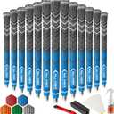 Cross Corded Golf Grips 13 Pack, Low Taper Design, Choose from 13 Grips or 13 Grips with All Kits, 3 Sizes 5 Colors Options, Multi-compound Hybrid Golf Club Grips, CG01 Series