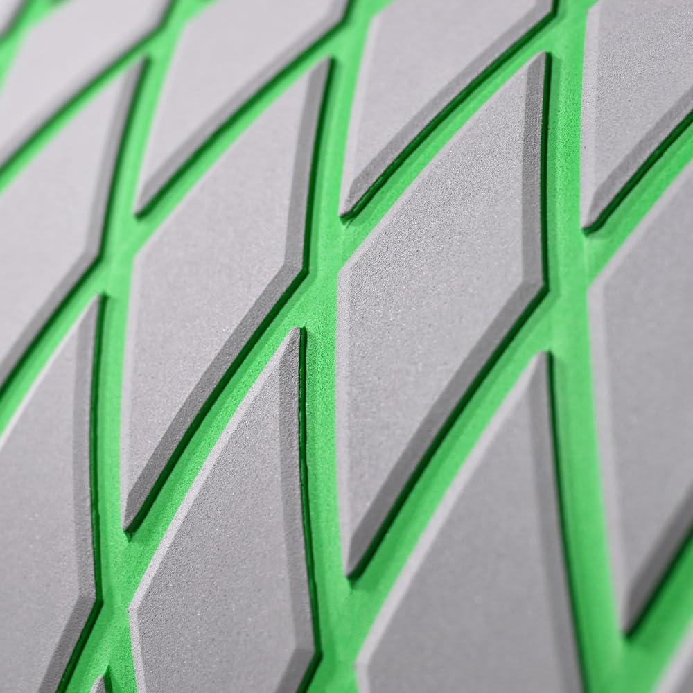 102.3" X45.2 Diamond Pattern Boat Flooring Self-Adhesive Eva Foam Decking Marine Non-Slip for Motorboat Fishing Boat Yach (Light gray and green)