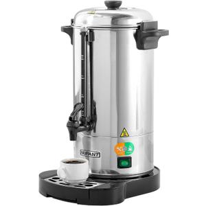 Commercial Coffee Urn 50 Cup/8L Coffee Dispenser with Upgraded Percolator, 304 Stainless Steel Hot Water Urn Beverage Dispenser with Keep Warm Mode, Large Coffee Maker for Catering Party