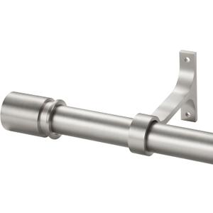 Curtain Rods for Windows 12 to 20 Inches - Aluminum Finials and Brackets - 1 Inch Diameter Decorative Window Rods - Adjustable Heavy Duty Curtain Rod - Brushed Nickel Finish