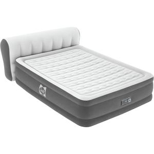 Sealy Air Mattress Queen with Built-in Pump, Headboard, 18 in. Height, Wave Beam Design, 661 lb Capacity - Tritech Airbed with Carry Bag