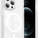DEERLAMN Magnetic Clear Case for iPhone 12/iPhone 12 Pro 6.1-Inch,[Compatible with Magsafe][Anti-Yellowing] Transparent Slim Shockproof Protective Phone Cover, White