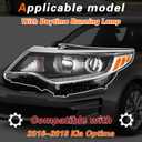 TODO Headlight Assembly Compatible with 2016-2018 Kia Optima with LED DRL, Halogen with Bulbs Driver Side Headlamp for 2016 2017 2018 Optima 92101-D5000 92101D5000 KI2502196