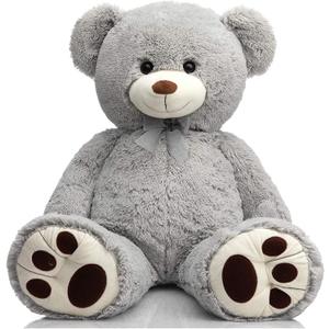 HollyHOME Teddy Bear Stuffed Animal Plush Giant Teddy Bears with Footprints Big Bear 36 inch Gray