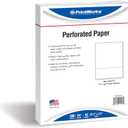 PrintWorks Professional 3 1/4" Horizontal Perforated Paper 8.5 x 11 - Perfect For W-2, 1099, & Statement Use - Made in the USA - 500 Sheets - 20 lb - Printer Compatible - White (04115)